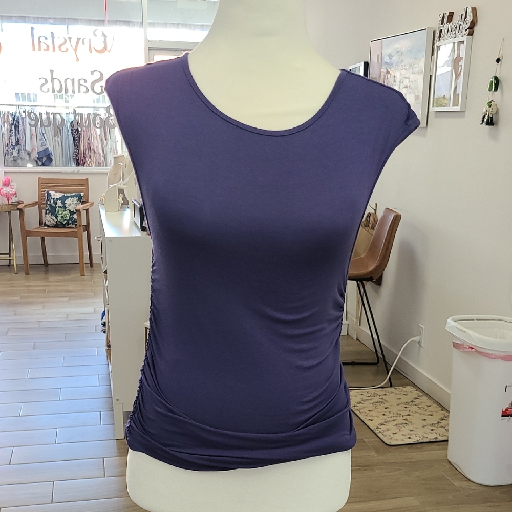 HYFVE Purple Ruched Side Tank Top